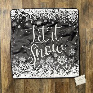 Thro Marlo Lorenz Let it Snow Gray Velvet Throw Pillow Cover 20x20 NEW w TAGS